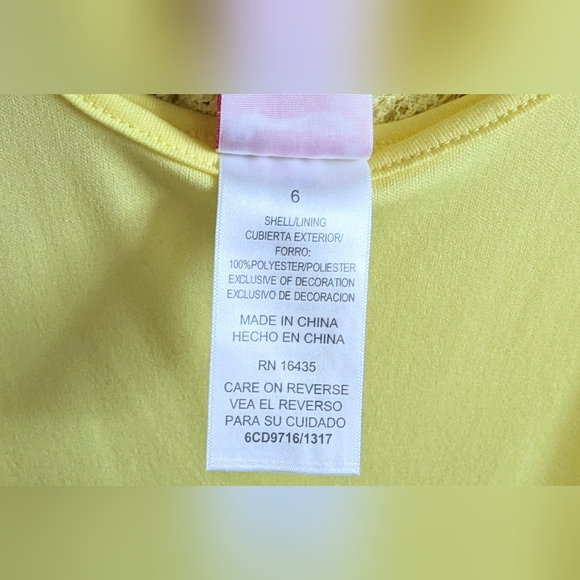 Nannette Girl Size 6 Yellow Blue & White Dress Spring Summer Kids NWOT - Picture 4 of 6